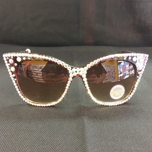 Crystal Bling Sunglasses Tortoise Cat Eye Glasses